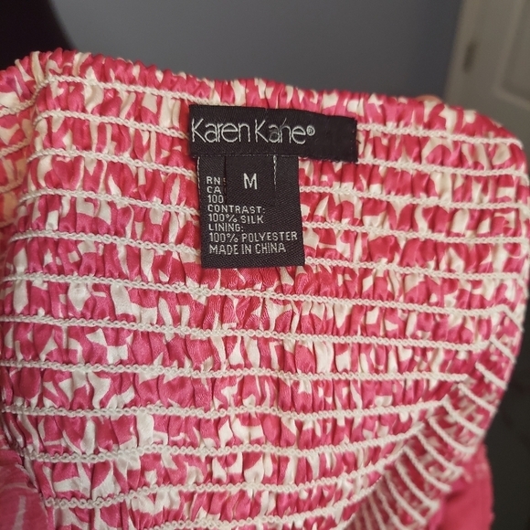 Karen Kane Pink And White Blouse Size Medium - Picture 7 of 8